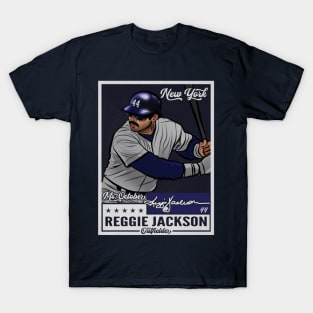 Reggie Jackson New York Y Throwback Card T-Shirt